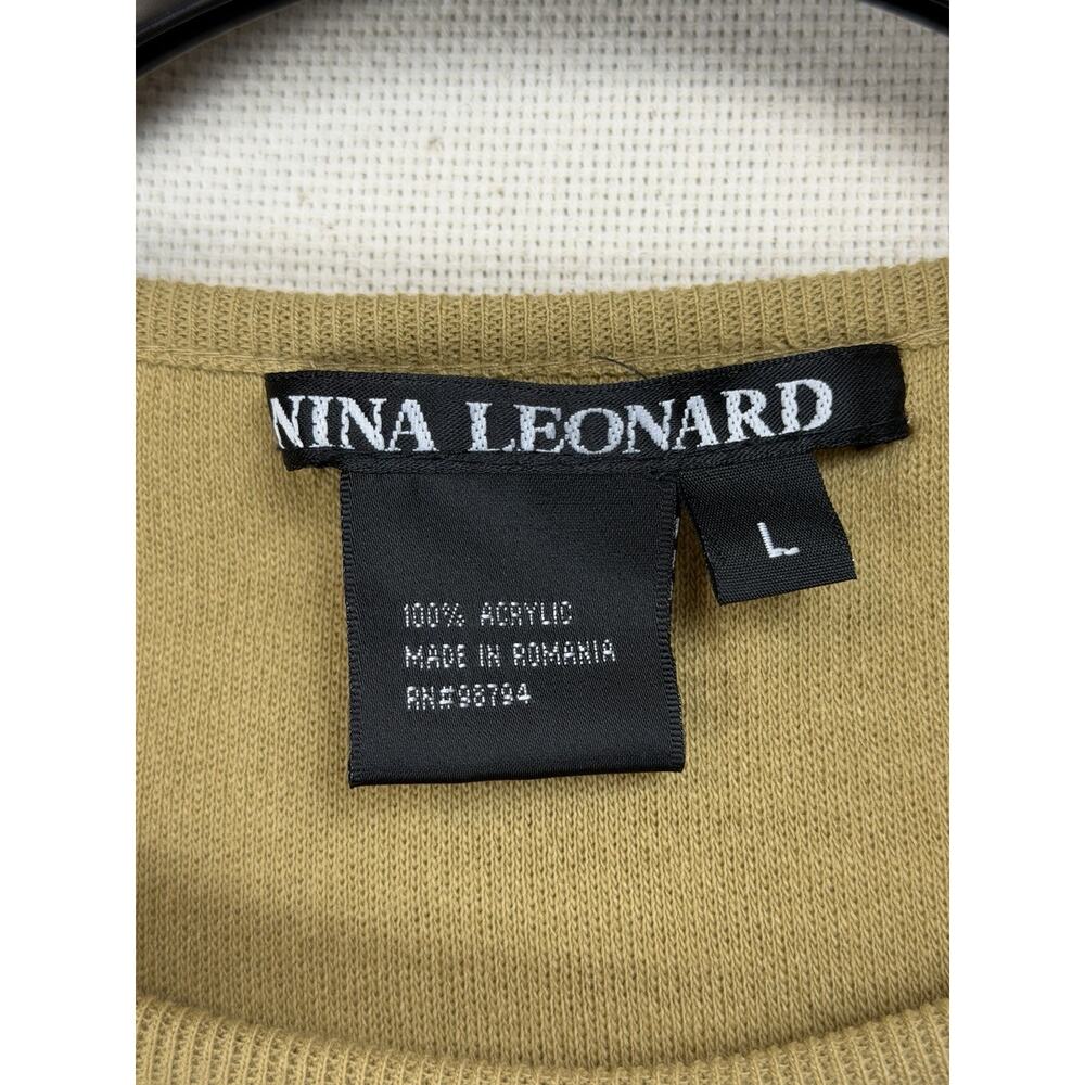 Nina Leonard Women's Sweater Top Sz L Pullover Long Sleeves Fringe Hem - Picture 10 of 16